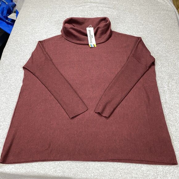 Smartwool Edgewood Poncho Sweater Black Cherry Heather Women's Size M MSRP: $120 - Picture 12 of 16